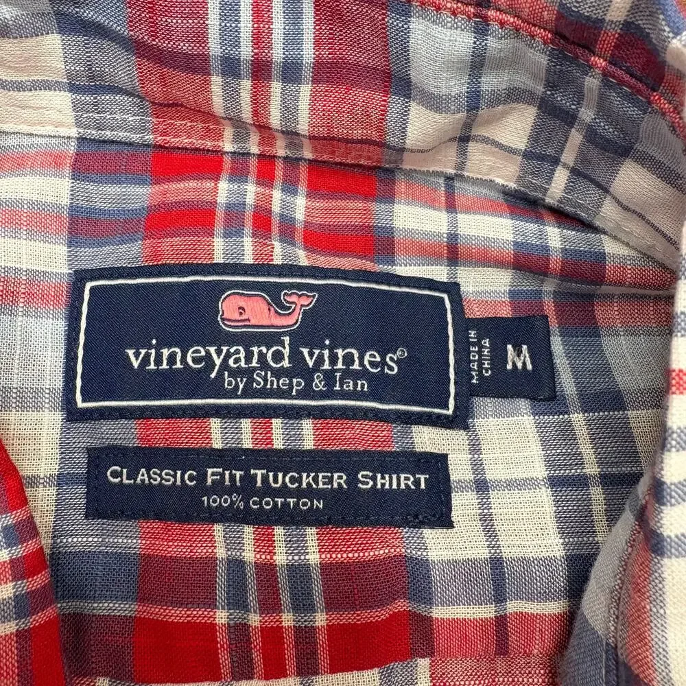 Vineyard Vines Mens Size M Classic Fit Tucker Shirt Button Up‎ Cotton Plaid